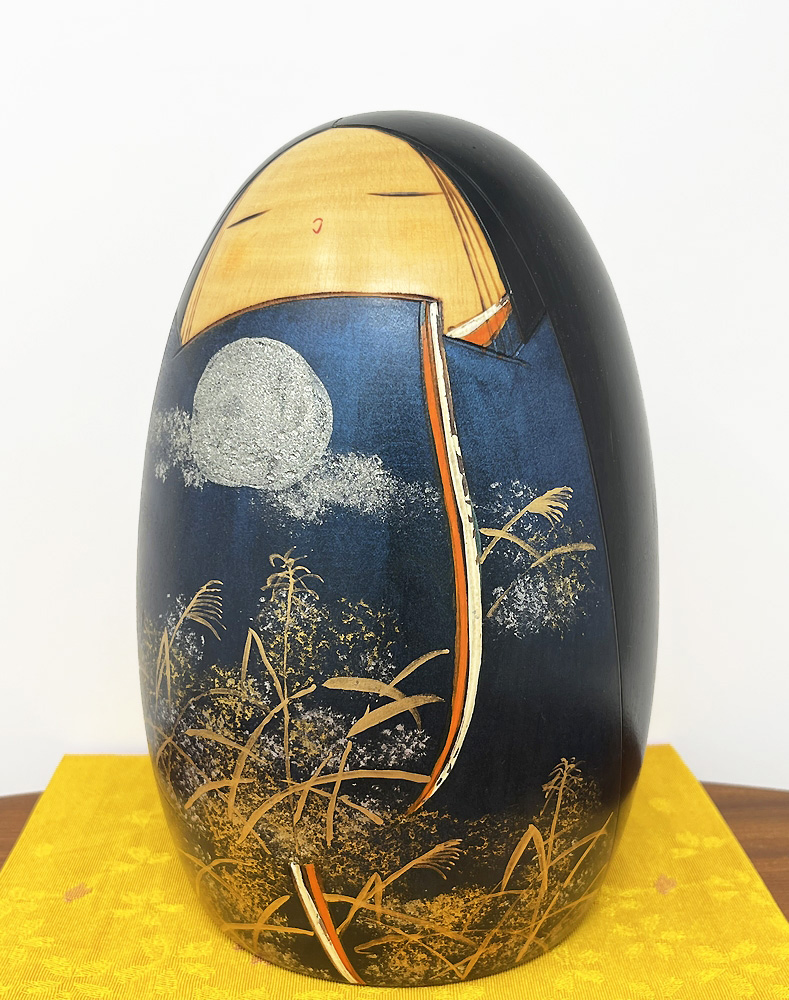 Elegante kokeshi vintage "Banshū" - "Tardo Autunno" di Toa Sekiguchi (20 cm) - immagine 2