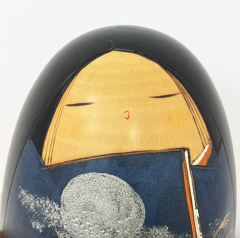 Elegante kokeshi vintage "Banshū" - "Tardo Autunno" di Toa Sekiguchi (20 cm) - immagine 6