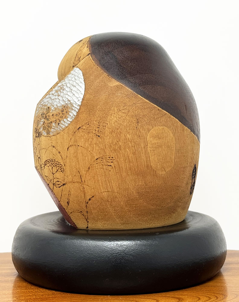 Esclusiva kokeshi vintage da collezione "Tsuki" - "Luna" di Sansaku Sekiguchi - immagine 3