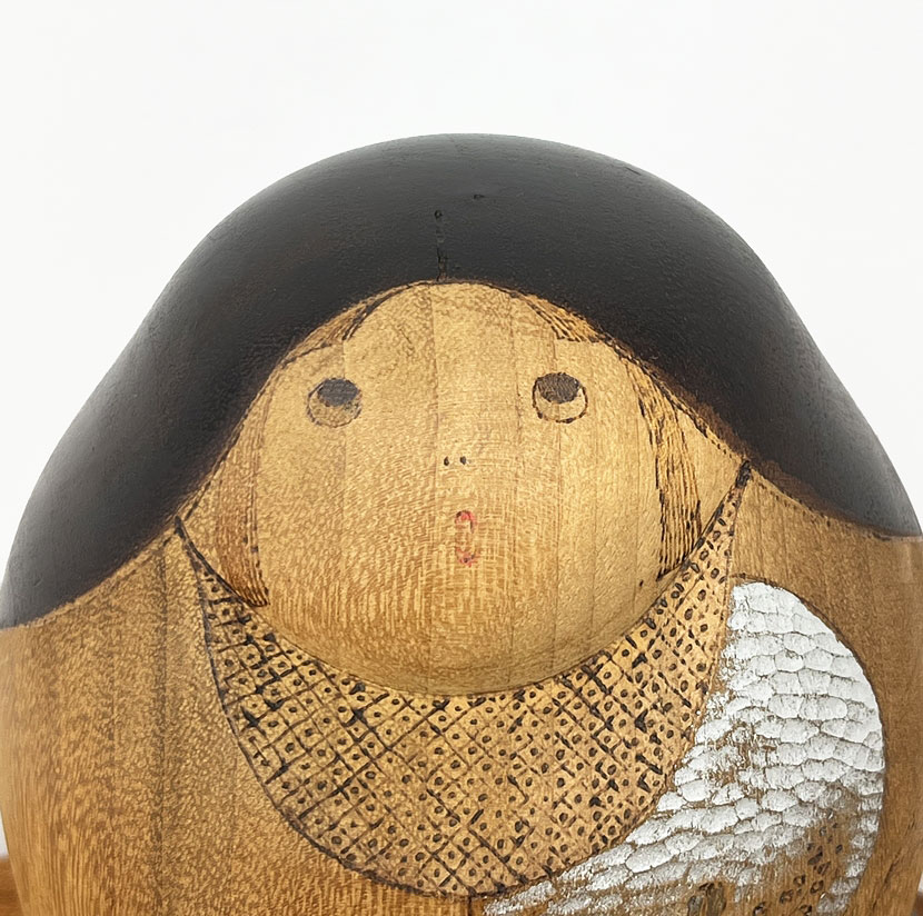 Esclusiva kokeshi vintage da collezione "Tsuki" - "Luna" di Sansaku Sekiguchi - immagine 7