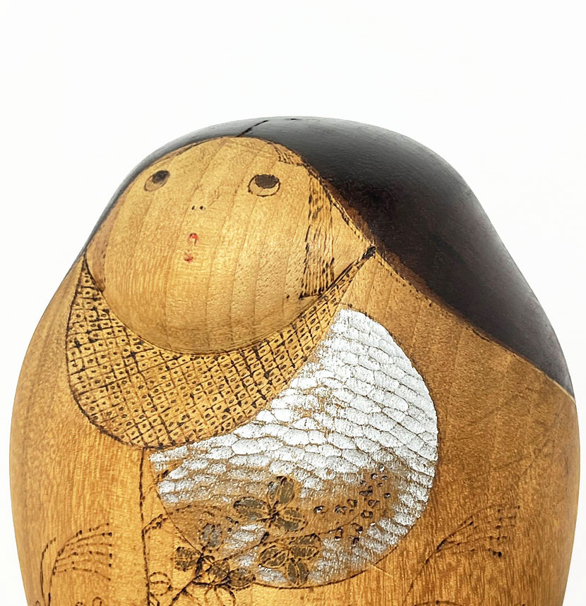 Esclusiva kokeshi vintage da collezione "Tsuki" - "Luna" di Sansaku Sekiguchi - immagine 11