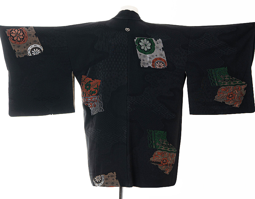 Haori Kimono appartenente al primo 900 con raffinato disegno poetico Shikishi-gasane - immagine 5
