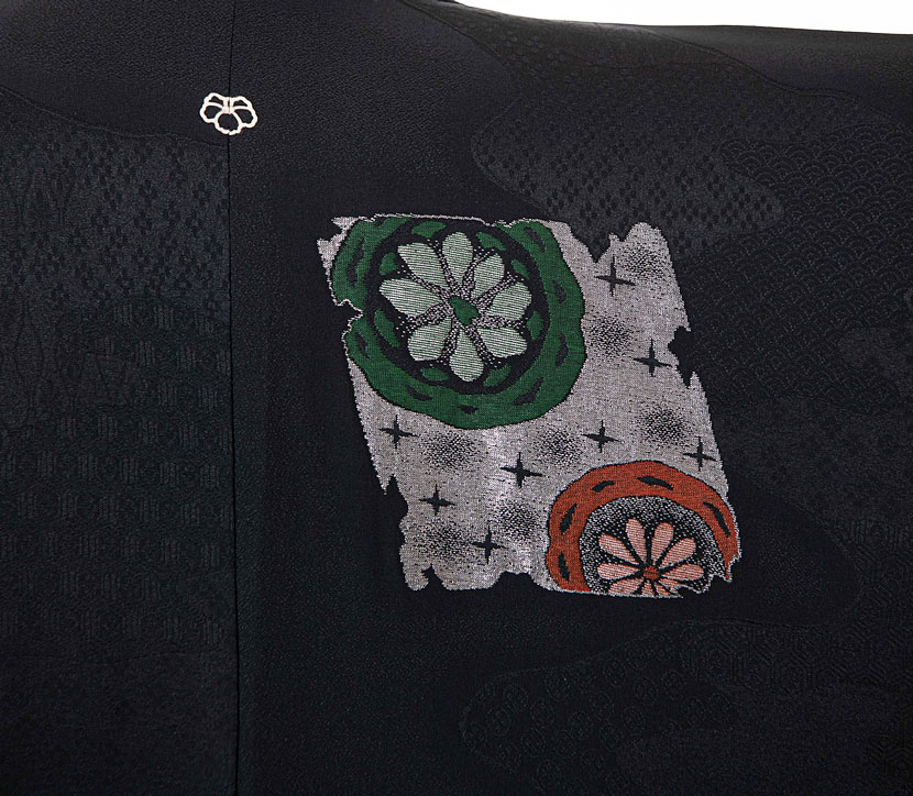 Haori Kimono appartenente al primo 900 con raffinato disegno poetico Shikishi-gasane - immagine 7