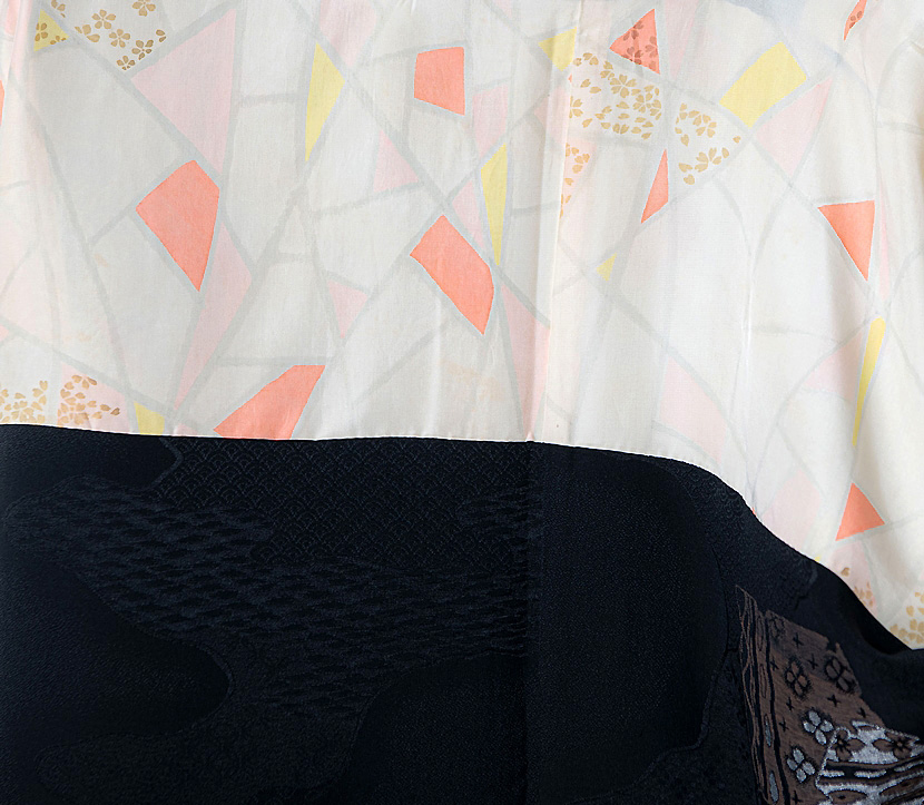 Haori Kimono appartenente al primo 900 con raffinato disegno poetico Shikishi-gasane - immagine 9