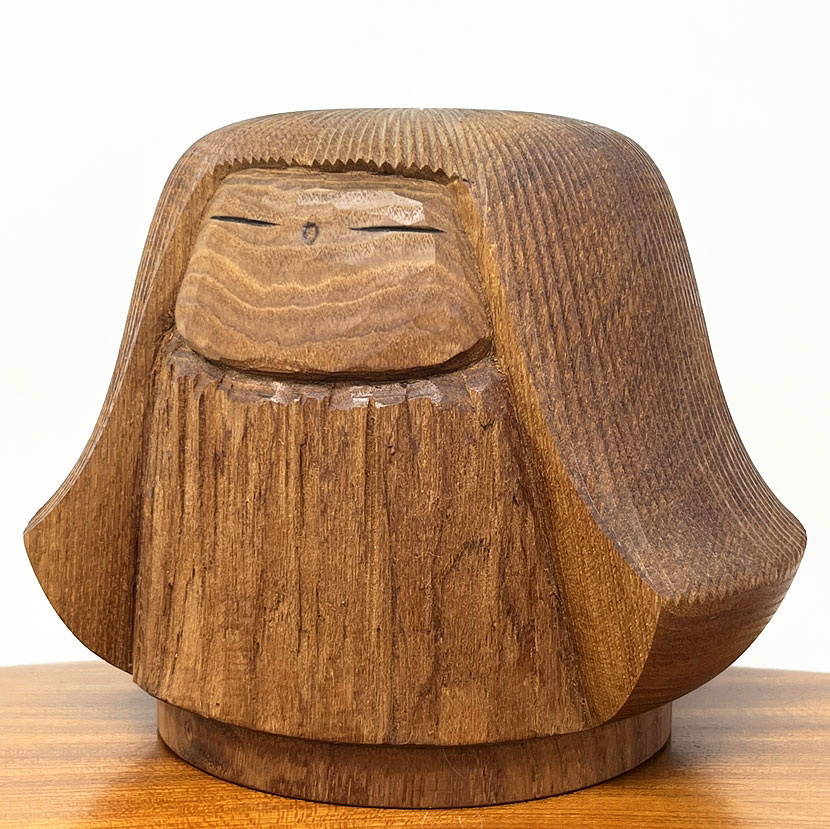 Premiata kokeshi vintage da collezione "Chigo" di Issetsu Kuribayashi (14,5 cm) - immagine 3