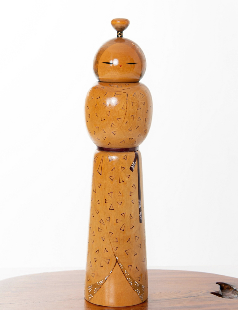 Rara kokeshi vintage "Shiori" di Kishi Sadao (versione grande da 44cm)