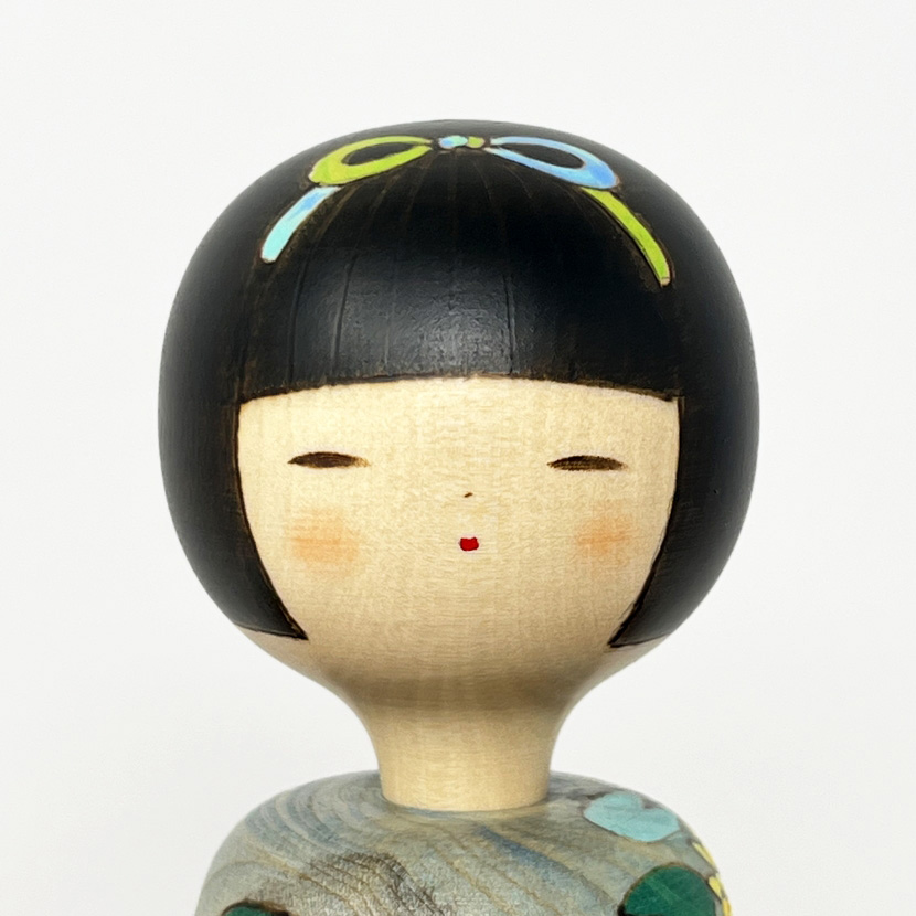 Esclusiva kokeshi "Natsu no Asa" - "Mattina d’Estate" di Fumio Tomidokoro - Pezzo unico - immagine 5