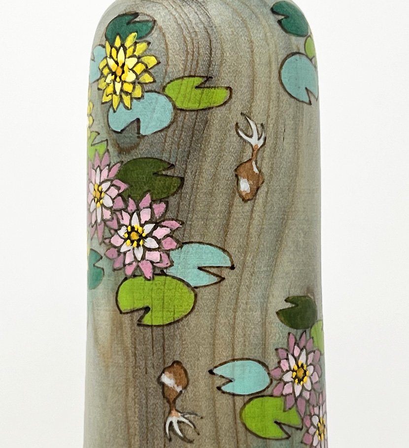 Esclusiva kokeshi "Natsu no Asa" - "Mattina d’Estate" di Fumio Tomidokoro - Pezzo unico - immagine 8