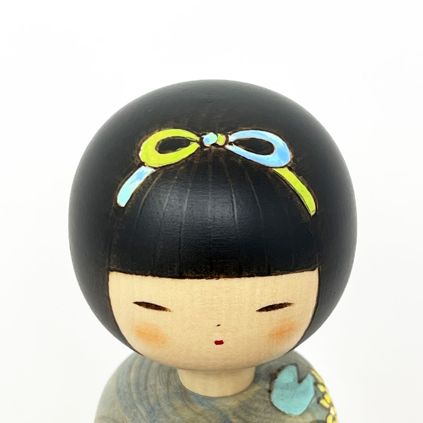 Esclusiva kokeshi "Natsu no Asa" - "Mattina d’Estate" di Fumio Tomidokoro - Pezzo unico - immagine 11