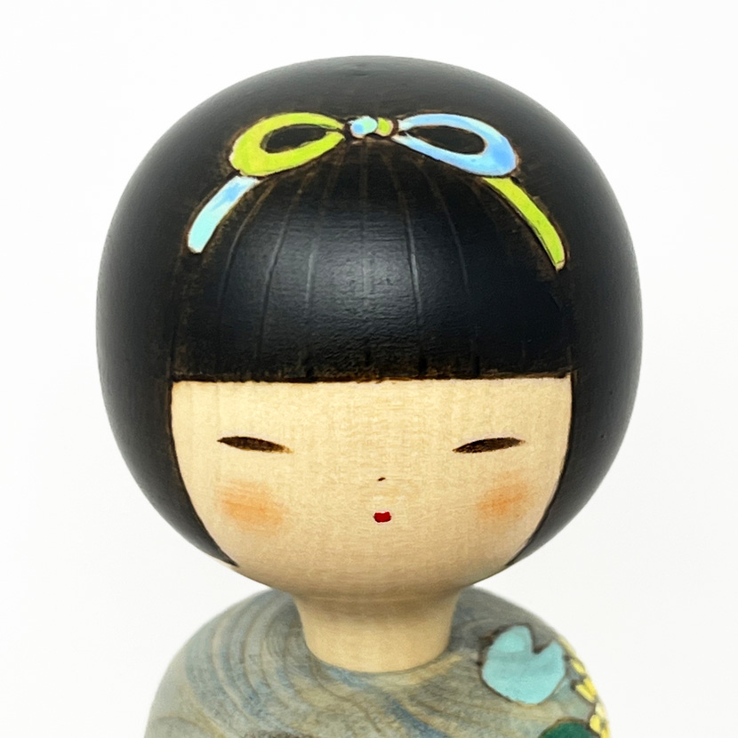 Esclusiva kokeshi "Natsu no Asa" - "Mattina d’Estate" di Fumio Tomidokoro - Pezzo unico - immagine 12