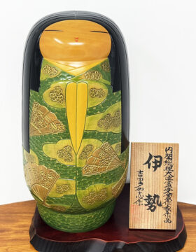 Pregiata kokeshi vintage da collezione “Ise” di Takashi Yoshida (27 cm)
