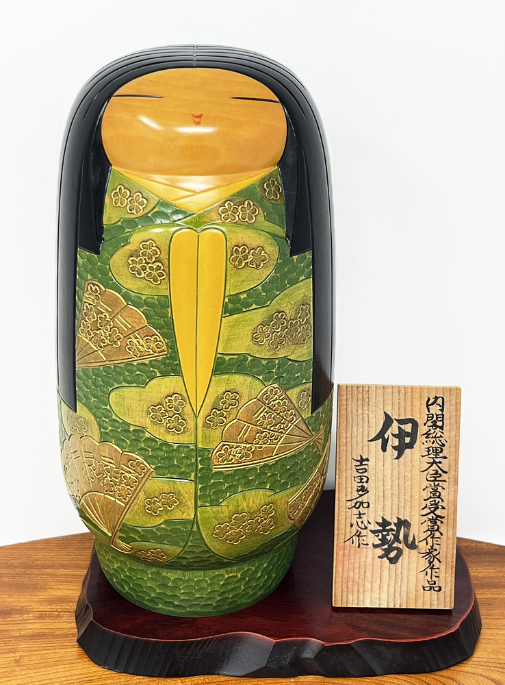 Pregiata kokeshi vintage da collezione “Ise” di Takashi Yoshida (27 cm)