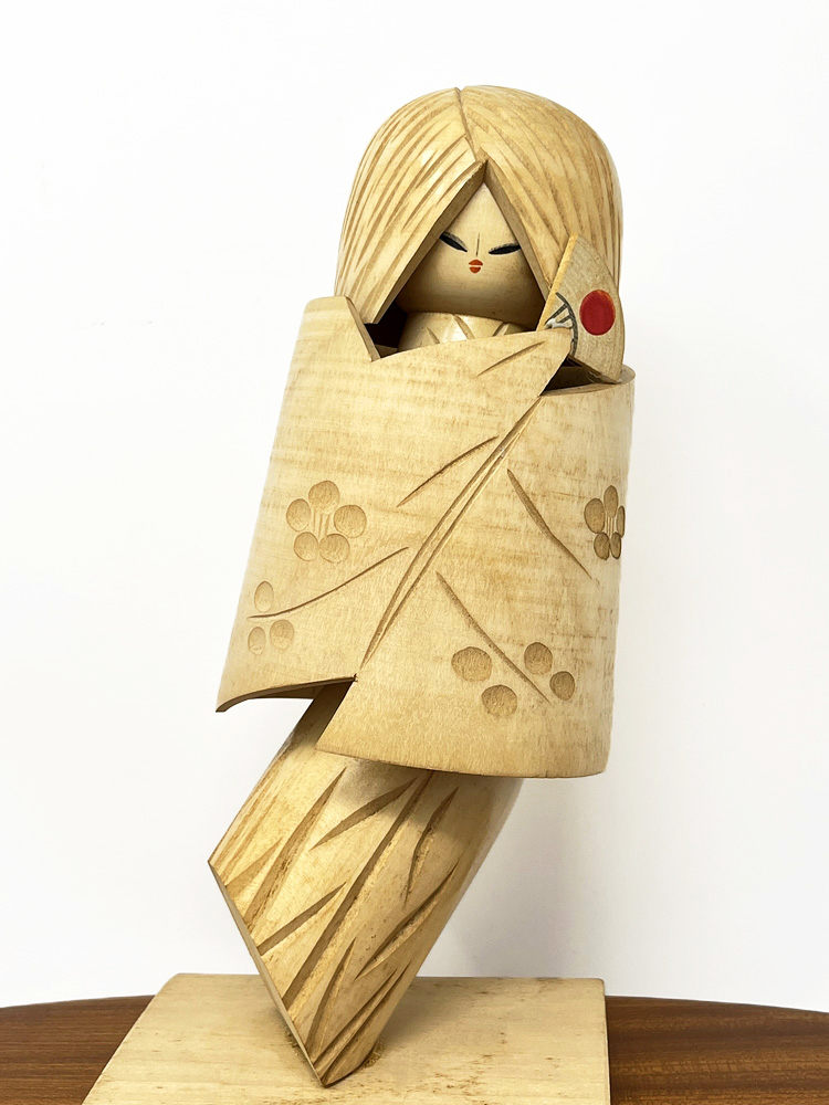 Premiata Kokeshi vintage - "Leone nello specchio" di Hajime Miyashita (25,5 cm) - immagine 6