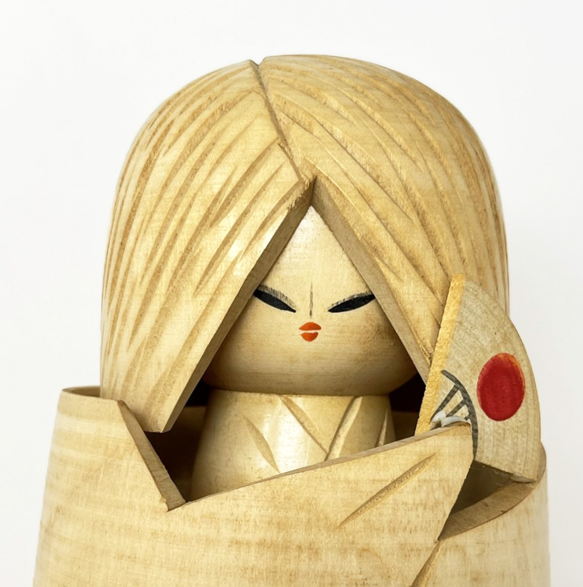 Premiata Kokeshi vintage - "Leone nello specchio" di Hajime Miyashita (25,5 cm) - immagine 7