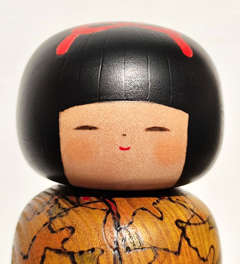 Esclusiva Kokeshi "Aki no iro" - "I Colori dell'Autunno" di Fumio Tomidokoro (Pezzo unico) - immagine 6
