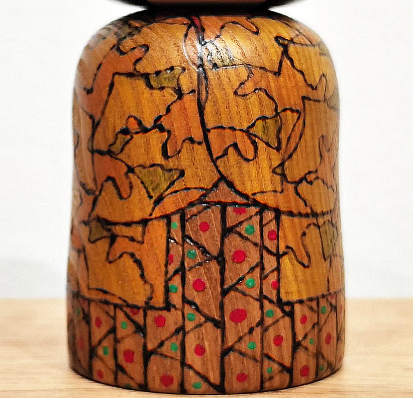 Esclusiva Kokeshi "Aki no iro" - "I Colori dell'Autunno" di Fumio Tomidokoro (Pezzo unico) - immagine 7