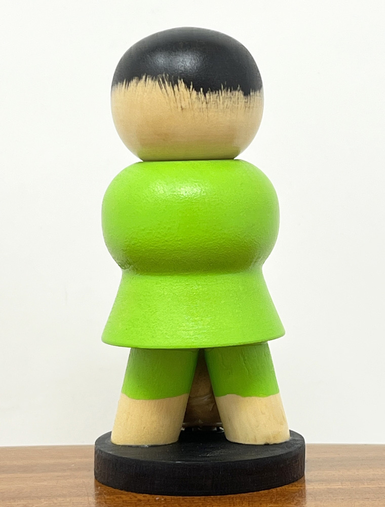 kokeshi vintage "Sakkā"- "Calcio" di Ryoka Aoki (verde) - immagine 3