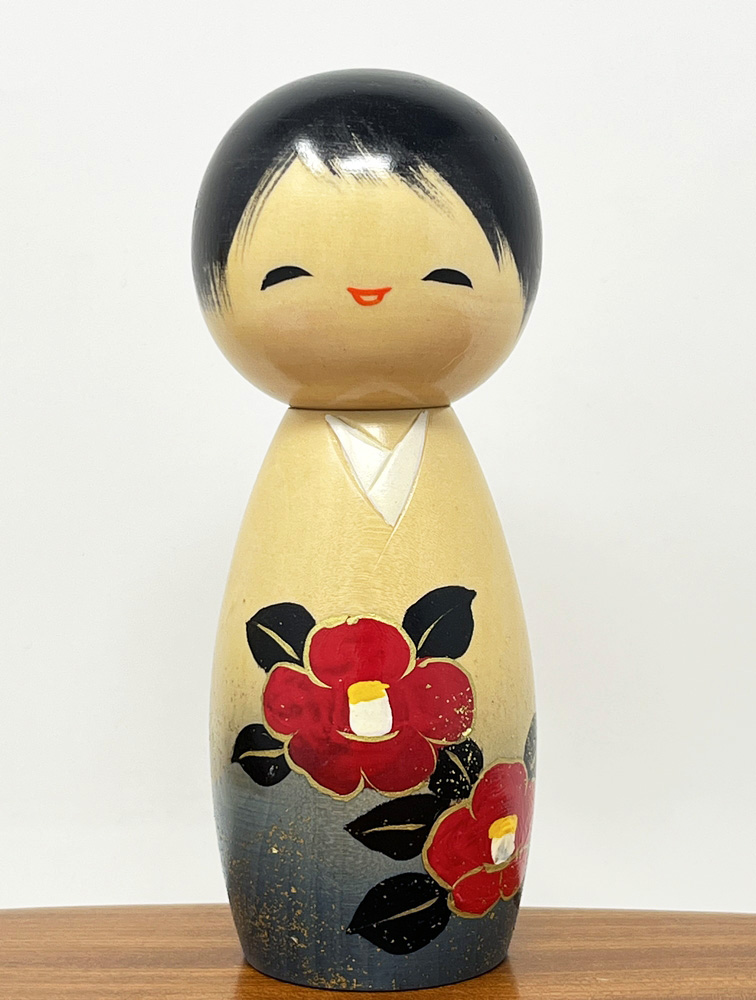 Rara kokeshi vintage "Tsubaki Musume"- "Fanciulla delle Camelie" di Ryoka Aoki - immagine 5