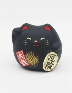 Gatto Portafortuna Maneki Neko Nero