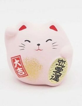 Gatto Portafortuna Maneki Neko Rosa