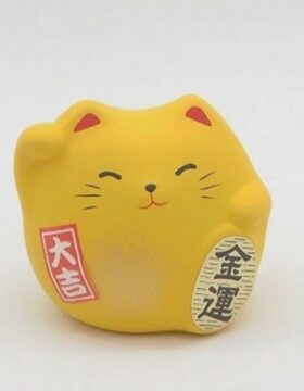 Gatto Portafortuna Maneki Neko Giallo