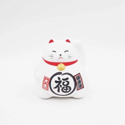 Gatto Portafortuna Maneki Neko Bianco (Grande)