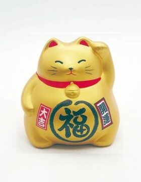 Gatto Portafortuna Maneki Neko Oro (Grande)