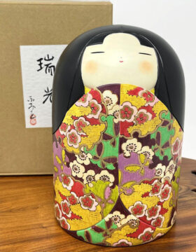 Esclusiva kokeshi "Zuikō" - "Luce di Buon Auspicio" di Fumio Tomidokoro - Pezzo unico