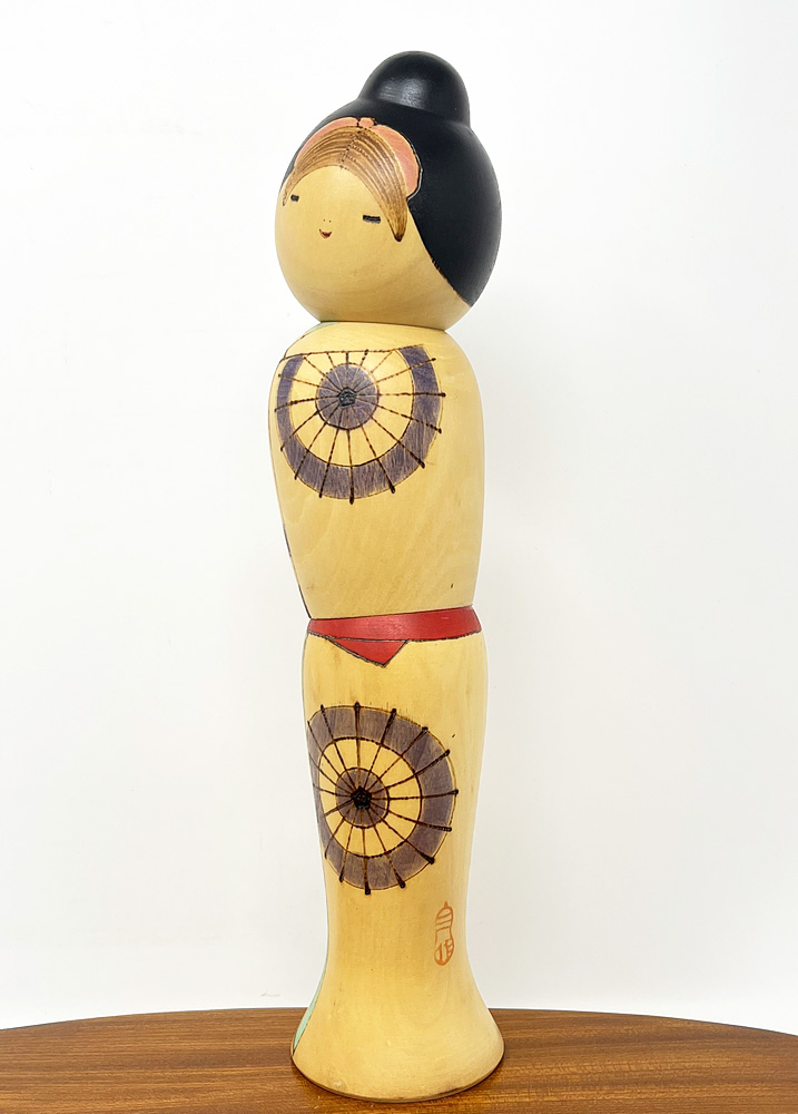 Esclusiva kokeshi vintage da collezione "Ame" - "Pioggia" di Sansaku Sekiguchi (32,5cm) - immagine 2