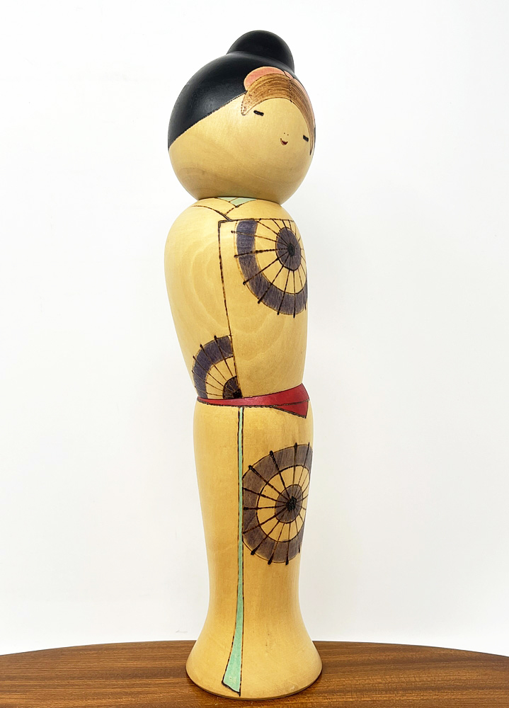 Esclusiva kokeshi vintage da collezione "Ame" - "Pioggia" di Sansaku Sekiguchi (32,5cm) - immagine 4