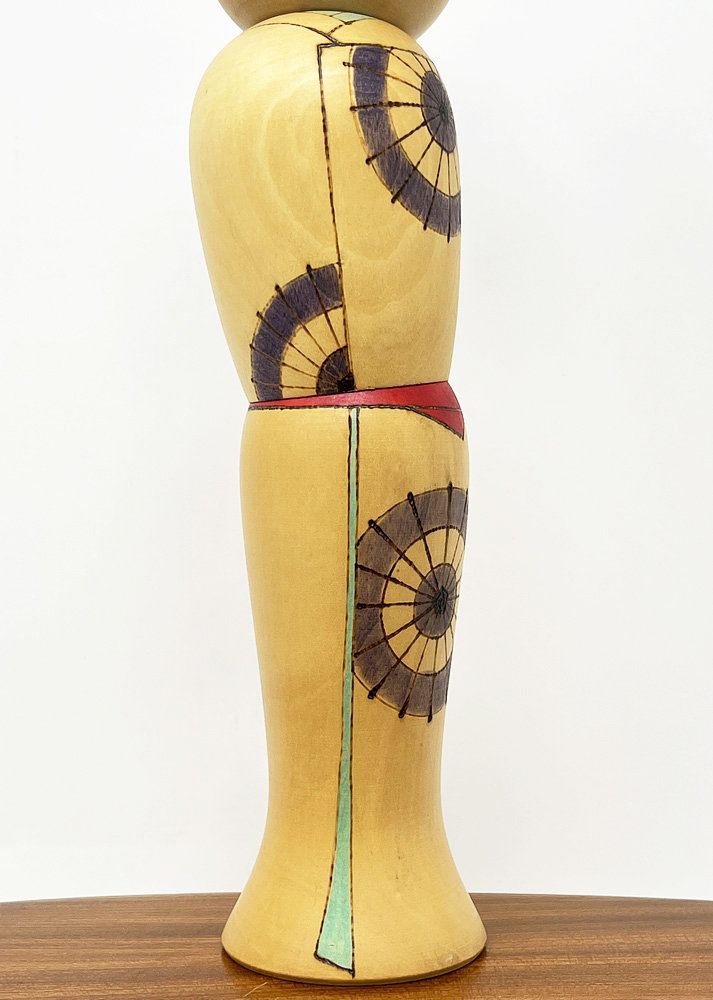 Esclusiva kokeshi vintage da collezione "Ame" - "Pioggia" di Sansaku Sekiguchi (32,5cm) - immagine 7