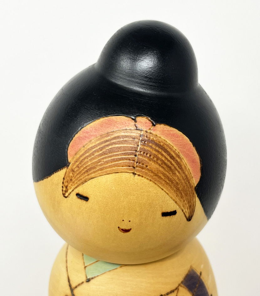 Esclusiva kokeshi vintage da collezione "Ame" - "Pioggia" di Sansaku Sekiguchi (32,5cm) - immagine 9