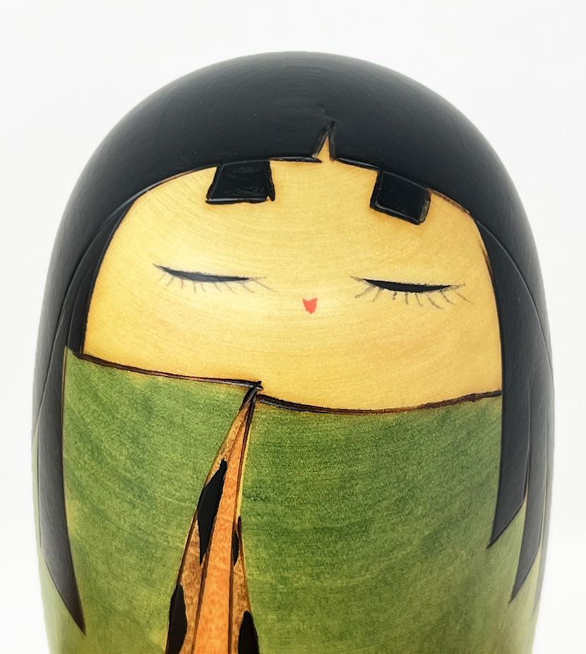 Esclusiva kokeshi vintage da collezione "Hana Kaoru" - "Il Profumo dei Fiori" di Suigai Sato - immagine 6