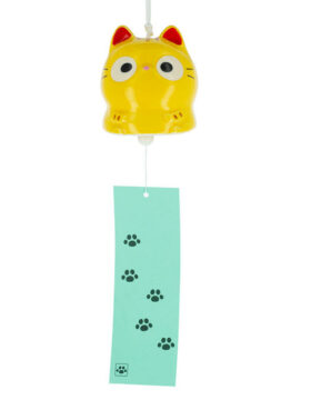 Furin Neko Giallo in ceramica – Campana giapponese