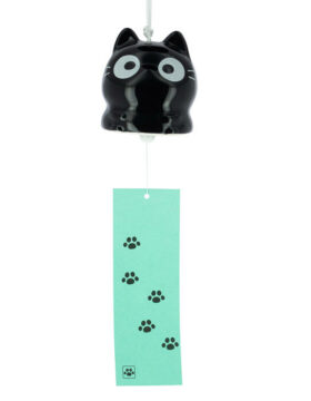 Furin giapponese “Neko” nero – Campana a vento in ceramica