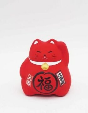 Gatto Portafortuna Maneki Neko Rosso (Grande)