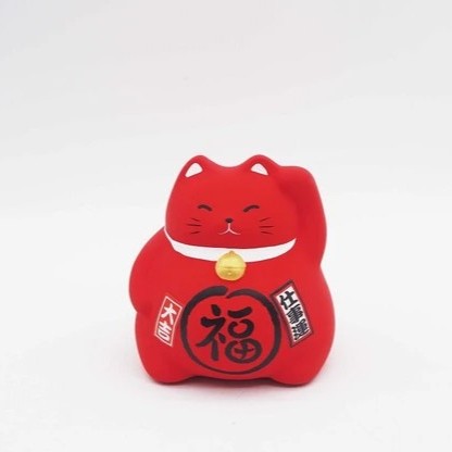 Gatto Portafortuna Maneki Neko Rosso (Grande)