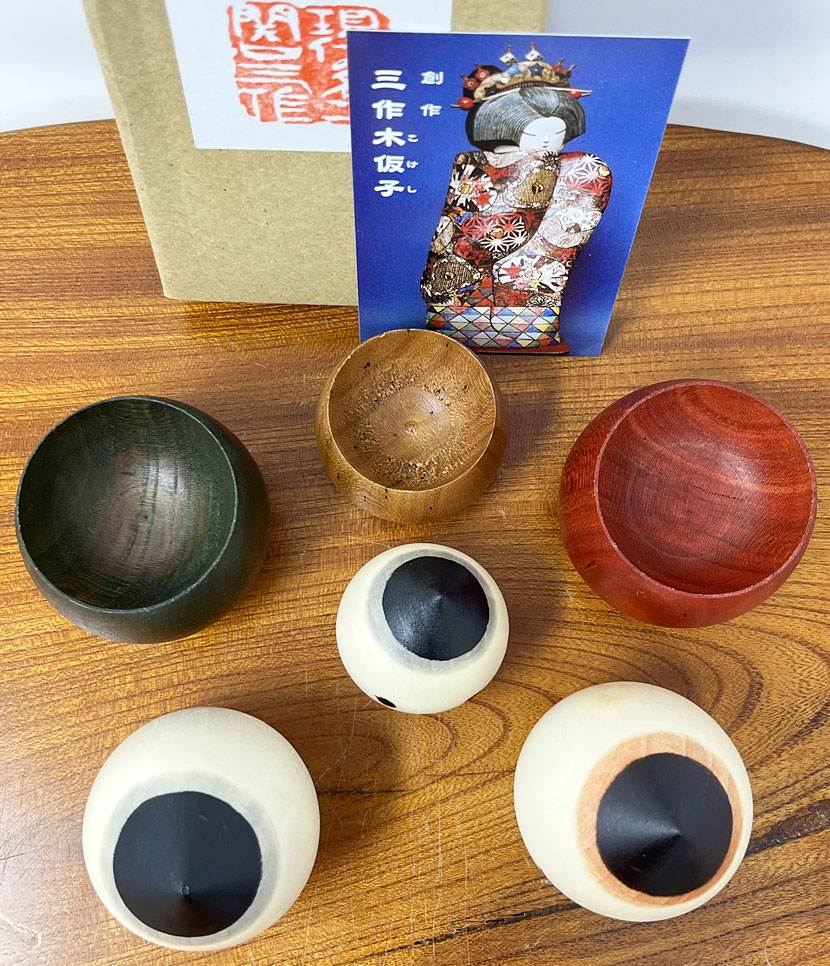 Kokeshi vintage da collezione "Donguri" - "Ghiande" del Maestro Sansaku Sekiguchi - immagine 8