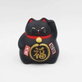 Gatto Portafortuna Maneki Neko Nero (Grande)