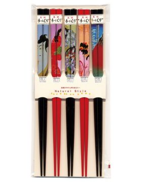 Set Bacchette “Ukiyo-e Kimono” – Made in Japan (5 paia)