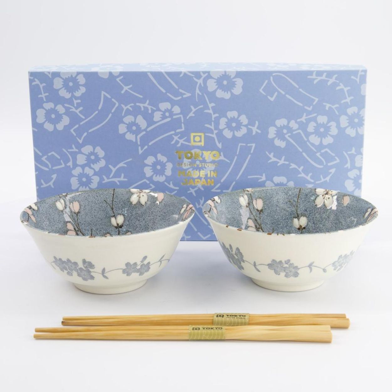 Set ciotole giapponesi “Fujisakura” – Fiori di ciliegio con bacchette
