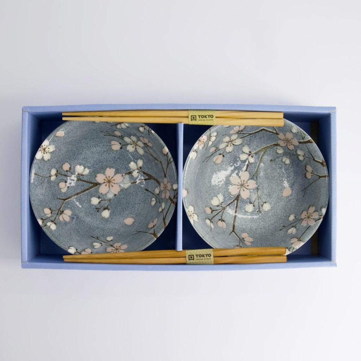 Set ciotole giapponesi “Fujisakura” – Fiori di ciliegio con bacchette - immagine 3