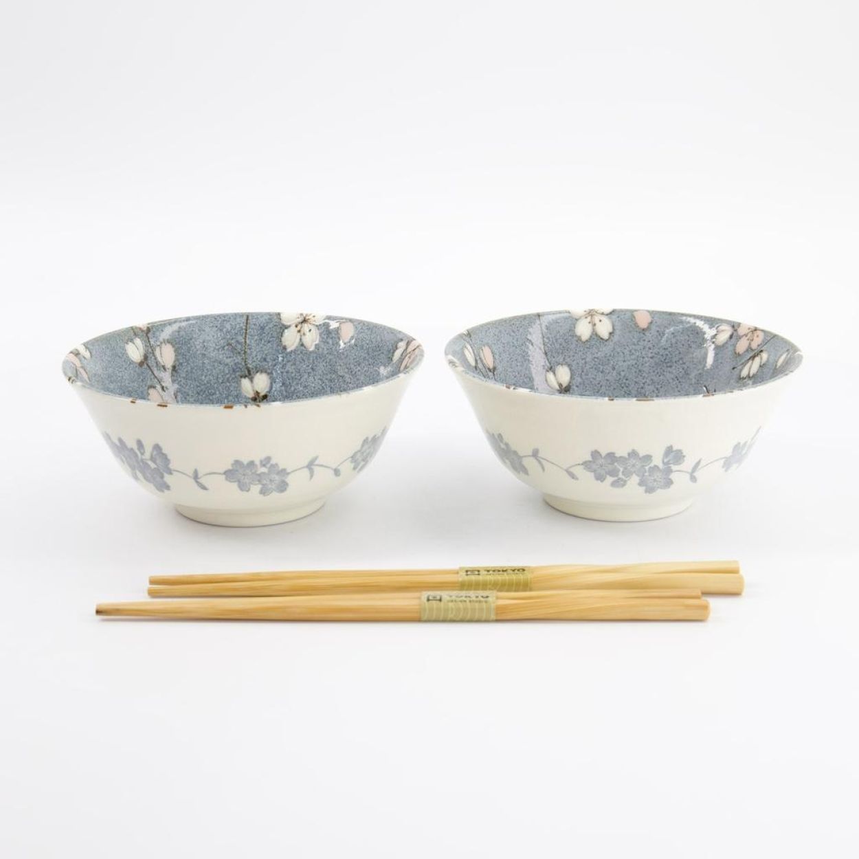 Set ciotole giapponesi “Fujisakura” – Fiori di ciliegio con bacchette - immagine 4