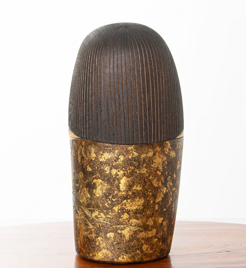 Esclusiva kokeshi vintage da collezione “Kangetsu” - "Contemplazione della Luna" di Takashi Yoshida (28cm) - immagine 4