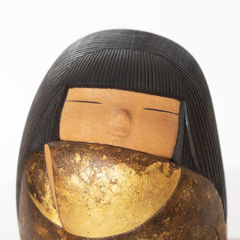 Esclusiva kokeshi vintage da collezione “Kangetsu” - "Contemplazione della Luna" di Takashi Yoshida (28cm) - immagine 8