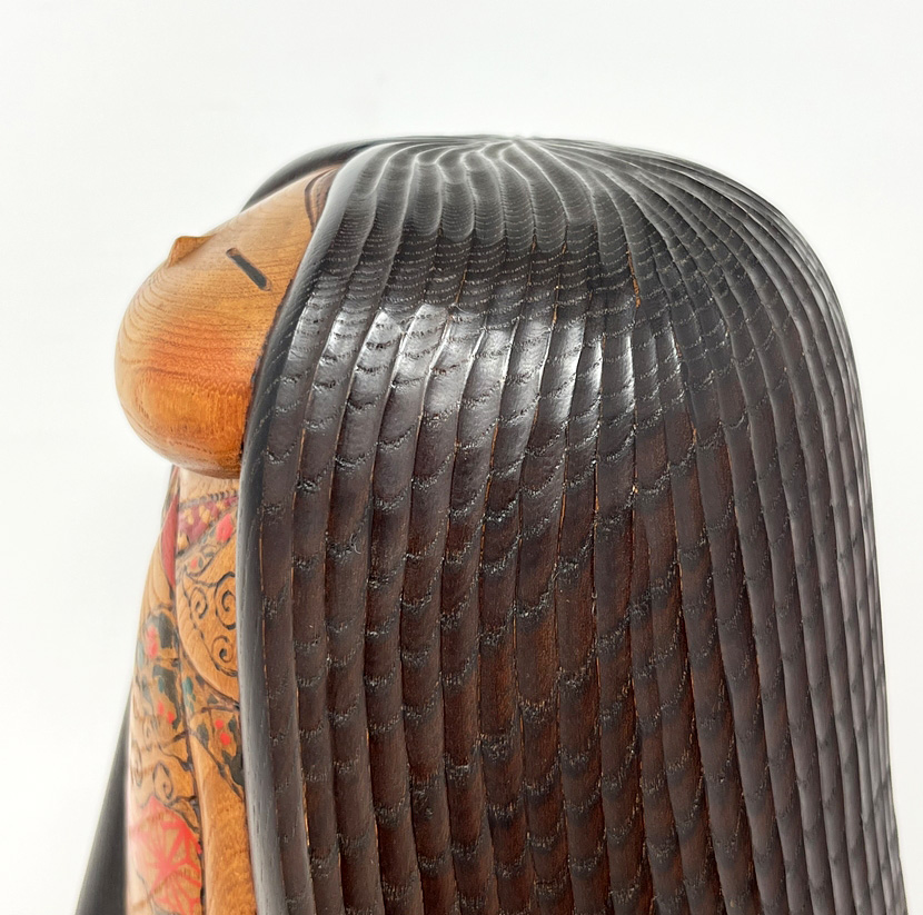 Pregiata kokeshi vintage da collezione "Yamazato" - "Villaggio di Montagna" di Tatsuo Kato - immagine 12