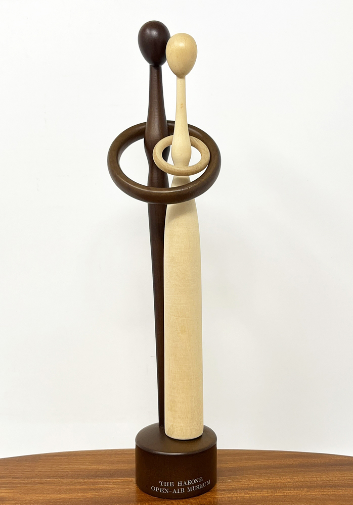 Rara coppia di kokeshi vintage da collezione "Akebono" - "Alba" di Sugisaki (29,5cm) - immagine 7