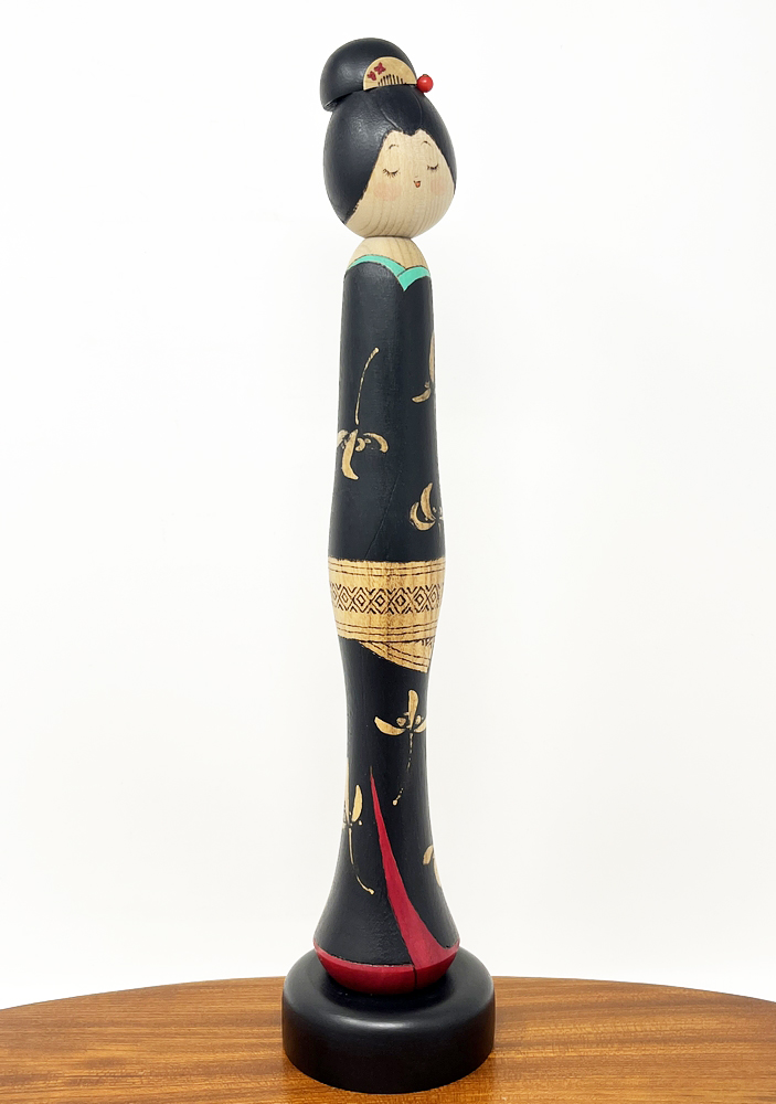 Rara kokeshi vintage da collezione "Iki" - "Eleganza" del Maestro Sansaku Sekiguchi (37,5 cm) - immagine 4