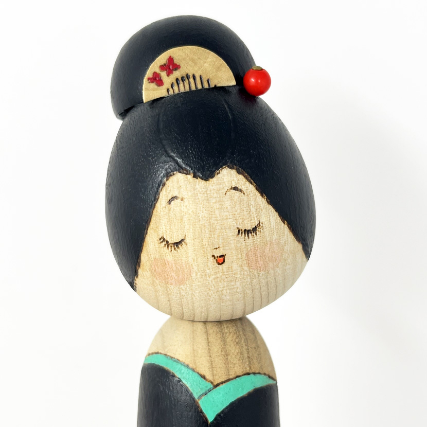 Rara kokeshi vintage da collezione "Iki" - "Eleganza" del Maestro Sansaku Sekiguchi (37,5 cm) - immagine 5