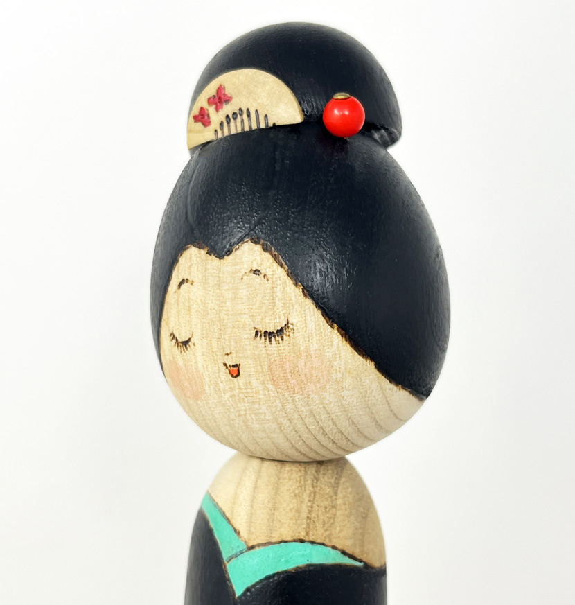 Rara kokeshi vintage da collezione "Iki" - "Eleganza" del Maestro Sansaku Sekiguchi (37,5 cm) - immagine 7